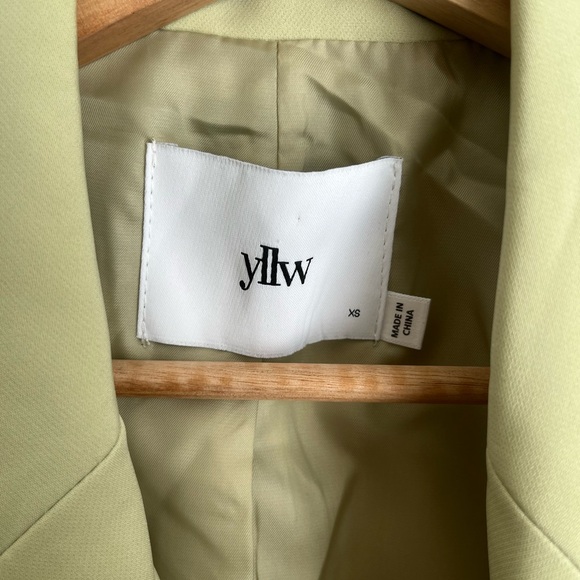 Yllw the Label Randy Puff Sleeve Blazer Mini Dress Pea Green Size XS - Picture 6 of 8